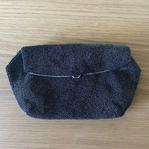Vintage Black Beaded Pouch / Bag